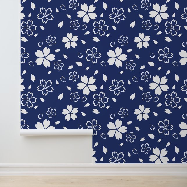 Blue Sakura Pattern Wallpaper (Application)