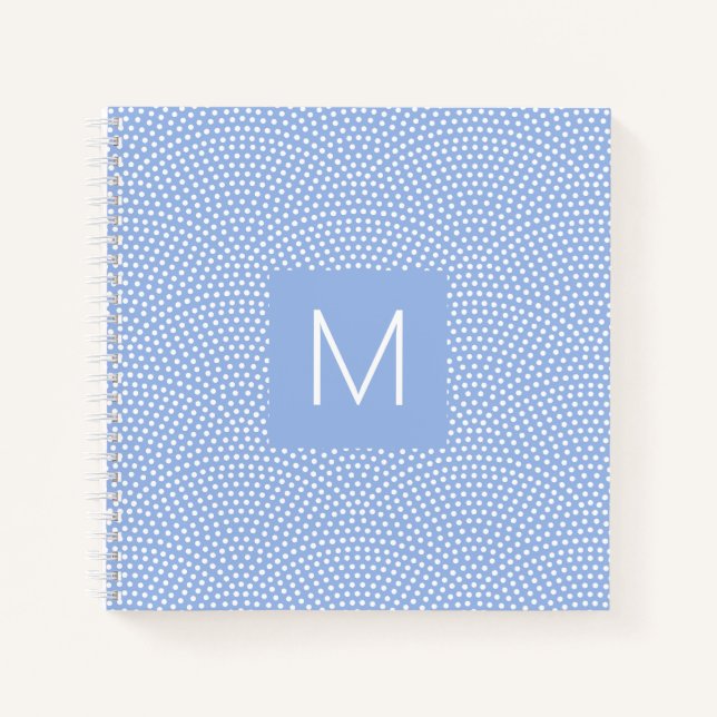 Blue Same Komon (shark skin) Monogrammed Notebook (Front)