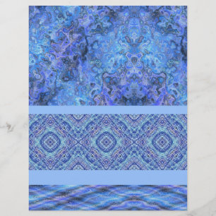 Blue Sampler Scrapbook Paper 2-Sided Page