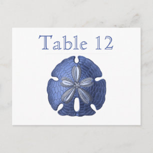 Blue Sand Dollar Reception Table Numbers Postcard