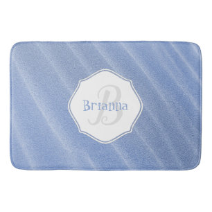 Blue Sand Ripples Personalised Bath Mat