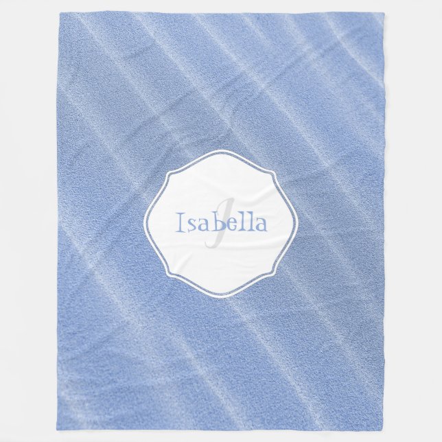 Blue Sand Ripples Personalised Fleece Blanket (Front)