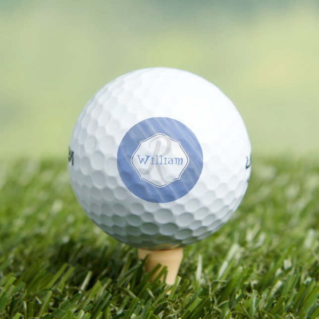 Blue Sand Ripples Personalised Golf Balls (Insitu Tee)