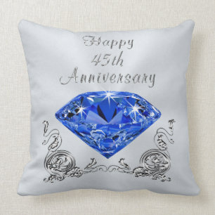Blue Sapphire Anniversary Gifts, 45th Anniversary Cushion