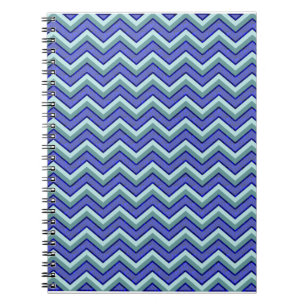 Blue Sapphire Chevron Pattern Spiral Notebook