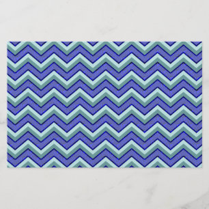 Blue Sapphire Chevron Pattern Stationery