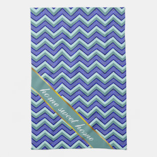 Blue Sapphire Chevron Pattern Tea Towel