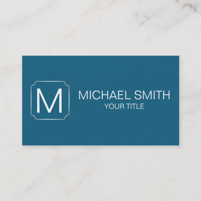 Blue sapphire colour background business card (Front)