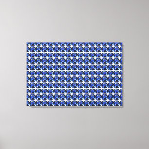 Blue Sapphire Cushion-Cut Pattern Canvas Print