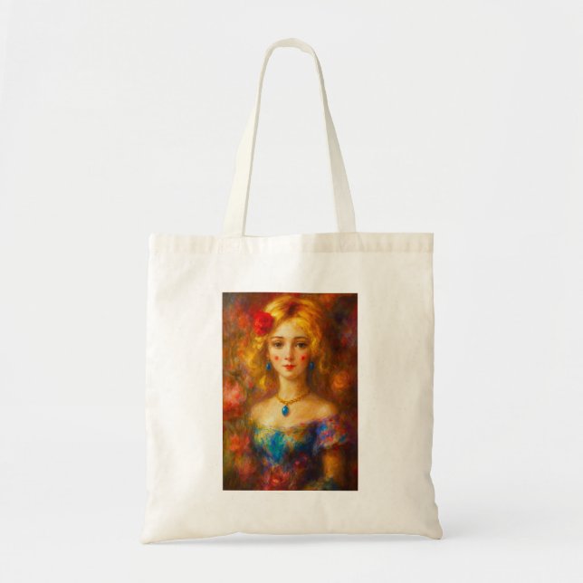 blue sapphire girl tote bag (Front)
