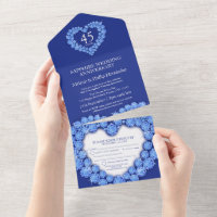 Blue sapphire heart 45th wedding anniversary 