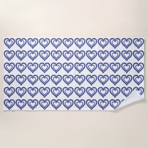 Blue Sapphire Heart Beach Towel