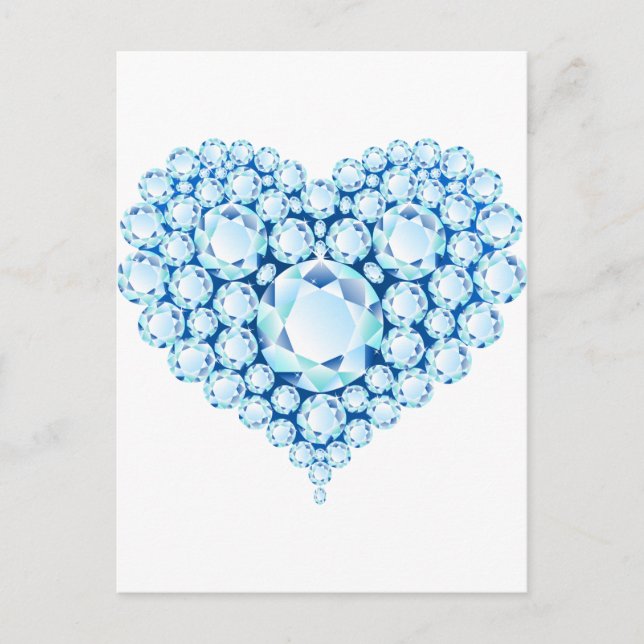 Blue Sapphire Heart Gems Postcard (Front)
