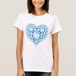 Blue Sapphire Heart Gems T-Shirt
