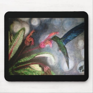 BLUE SAPPHIRE HUMMING BIRD MOUSEPAD