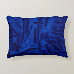 Blue Satin-Rectangular Accent Pillow