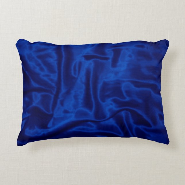Blue Satin-Rectangular Accent Pillow (Front)