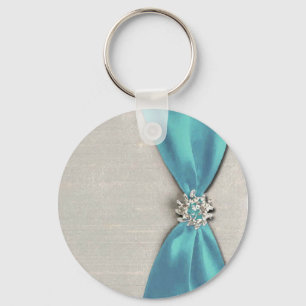Blue Satin Ribbon Key chain