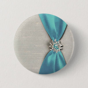 blue satin ribbon with jewel copy 6 cm round badge