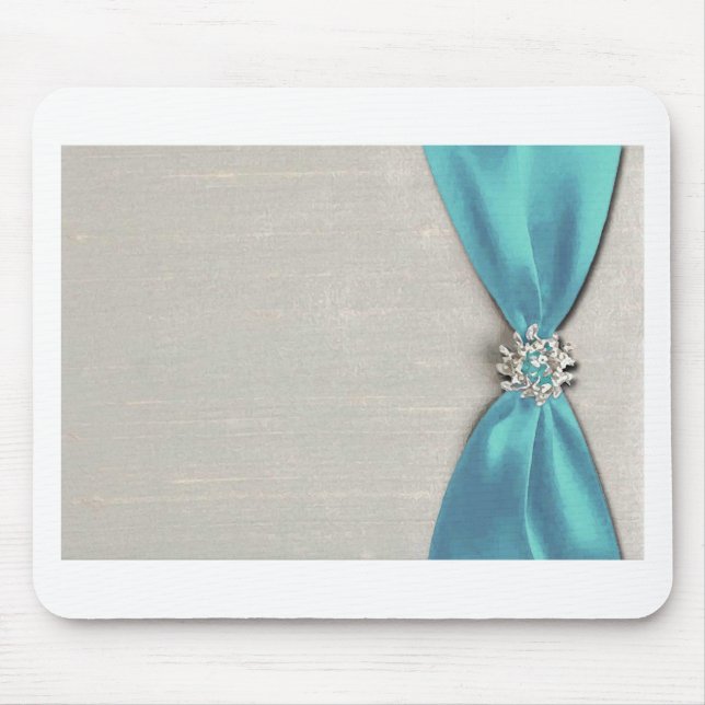blue satin ribbon with jewel copy mouse pad (Front)