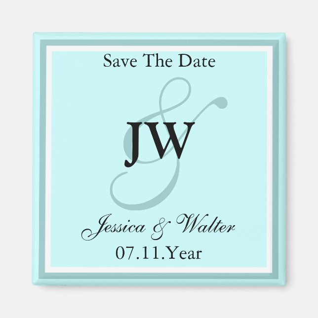 Blue Save The Date Magnet (Front)