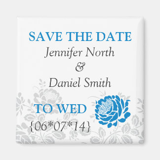 Blue Save The Dates Magnet