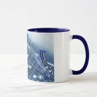 Blue Saxophone Mug