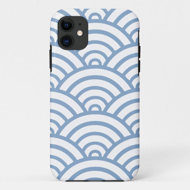 Blue Scallop Pattern Case-Mate iPhone Case (Back)