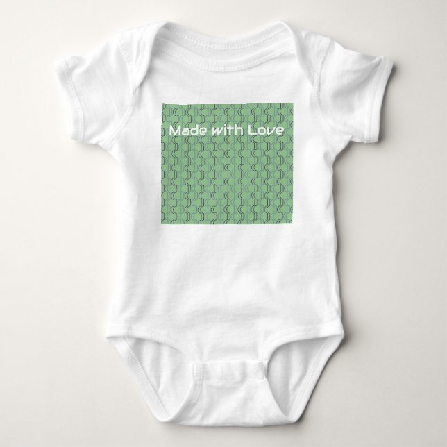 Blue Scallops Baby Bodysuit (Front)
