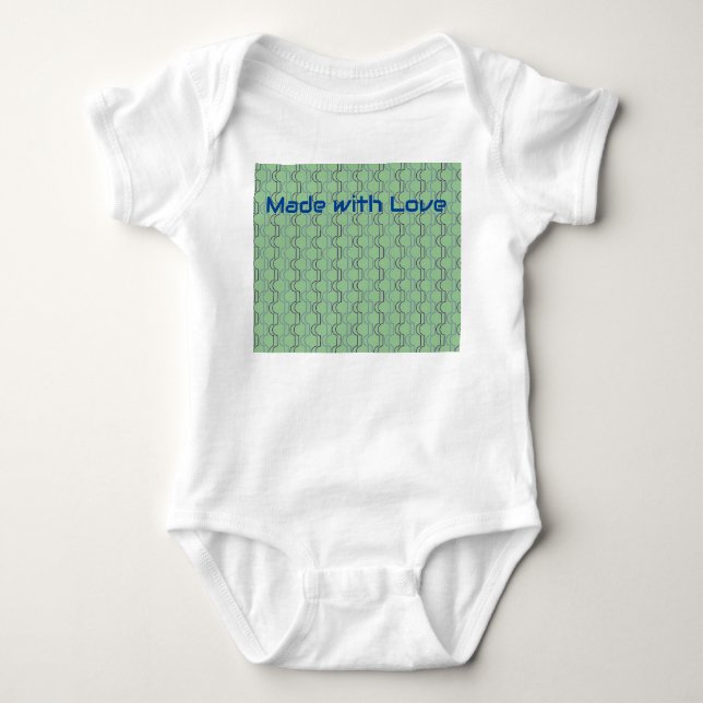 Blue Scallops Baby Bodysuit (Front)