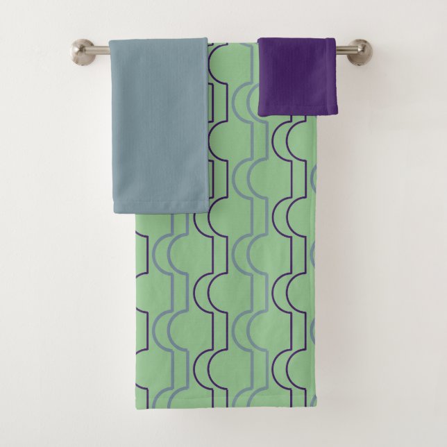 Blue Scallops Bath Towel Set (Insitu)
