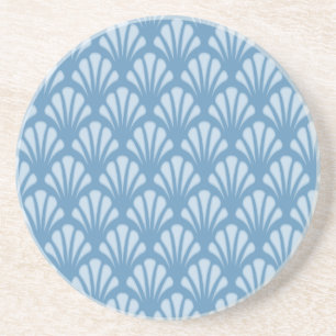Blue Scallops Pattern Coaster