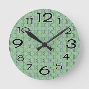 Blue Scallops Round Clock