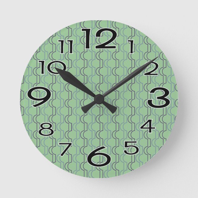 Blue Scallops Round Clock (Front)