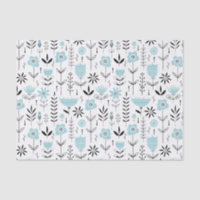 Blue Scandinavian Floral Pattern
