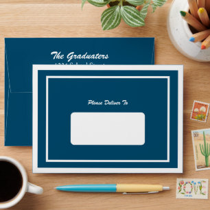 Blue School Colours Graduation Party Invitation Envelope