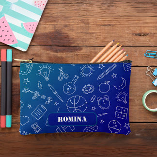 Blue School elements Pencil case/bag Accessory Pouch