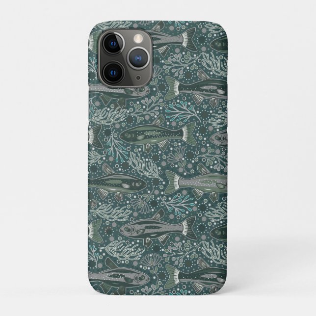 Blue School of Fish Brook Trout - NH State Fish Case-Mate iPhone Case (Back)