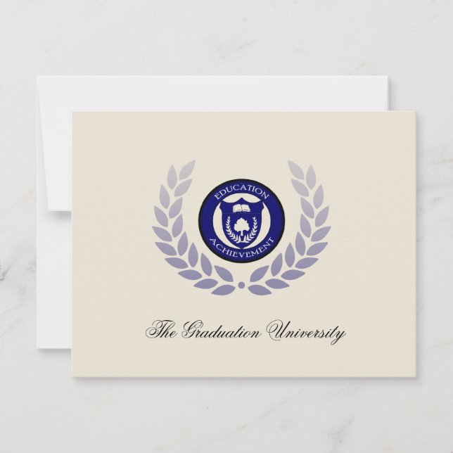 Blue School or University Graduation Announcements (Front)