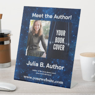 Blue Sci-Fi Author Event Book Launch  Pedestal Sign