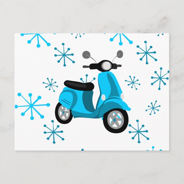 Blue Scooter Postcard (Front)