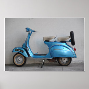  Blue Scooter Poster