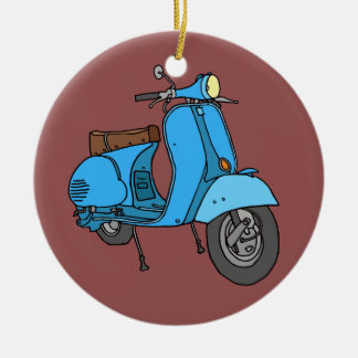 Blue scooter (Vespa) Ceramic Tree Decoration