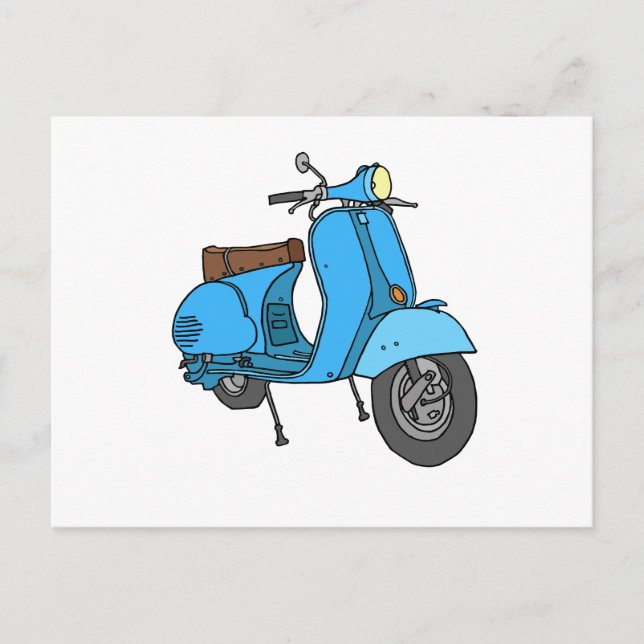 Blue scooter (Vespa) Postcard (Front)