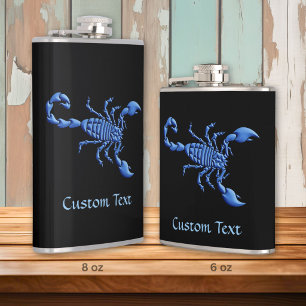 Blue Scorpion Hip Flask