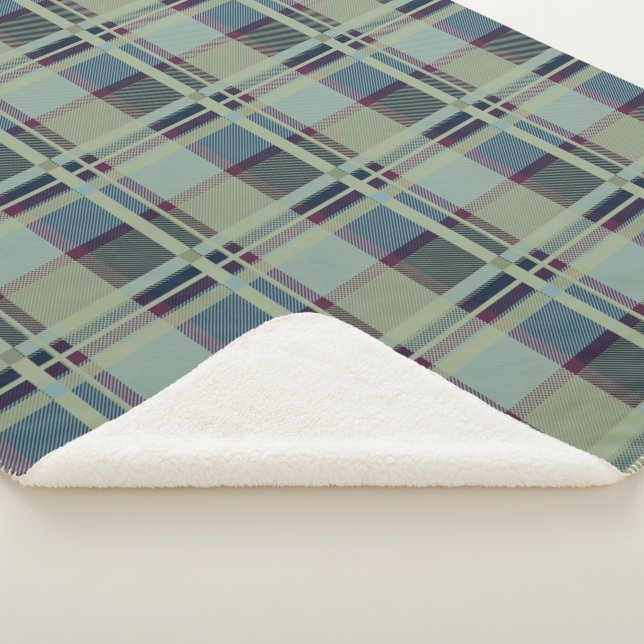 Blue Scottish Lady Tartan Pattern Sherpa Blanket (3/4)