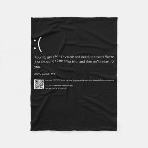 Blue Screen Of Death It Geek Halloween Party Diy C Fleece Blanket