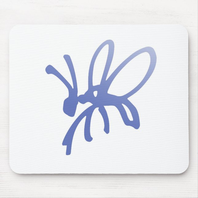 Blue Scribble Bug Mouse Pad (Front)