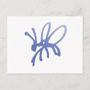 Blue Scribble Bug Postcard