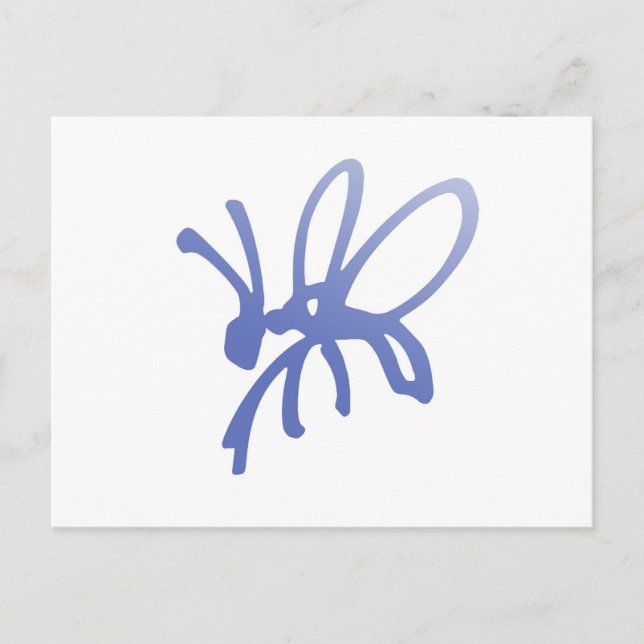 Blue Scribble Bug Postcard (Front)